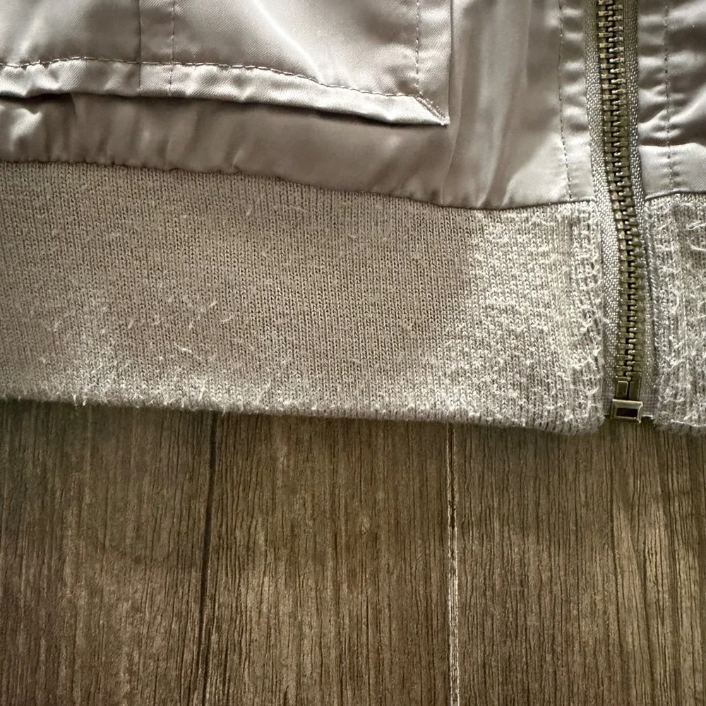 Abercrombie Kids Bomber Jacket Taupe Full Zip Ribbed Cuffs Gorpcore Kids 9/10